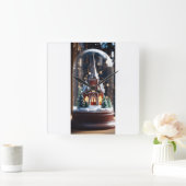 Horloge Carrée "L'église d'hiver enchantée dans un monde de neige (Maison)