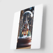 Horloge Carrée "L'église d'hiver enchantée dans un monde de neige (Angle)