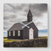 Horloge Carrée L'Église Noire De Budir, Islande (Recto)