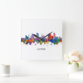 Horloge Carrée Leipzig Germany Skyline (Maison)