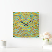 Horloge Carrée L'emboîtement abstrait synchronisent vers (Maison)