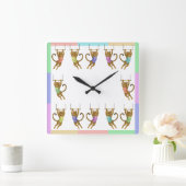 Horloge Carrée Lena leopard trapeze artist (Maison)