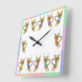 Horloge Carrée Lena leopard trapeze artist (Angle)