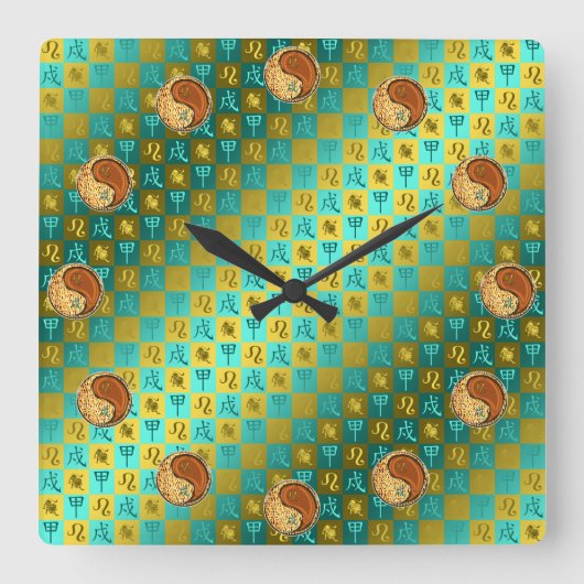 Horloge Carrée Léo & Chien de Bois (Recto)