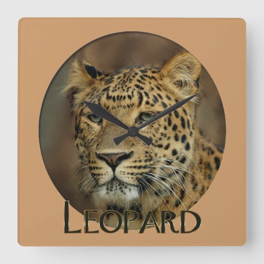 Horloge Carrée Leopard Lovers (Recto)