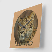 Horloge Carrée Leopard Lovers (Angle)