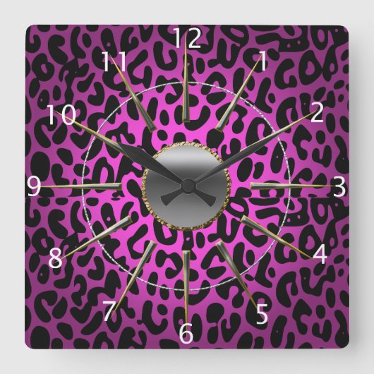 Horloge Carrée Leopard Wall Clock (Recto)