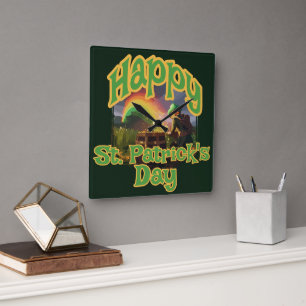 Horloge Carrée Leprechaun Hideaway