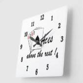 Horloge Carrée Les accès au-dessus du reste blanc (Angle)