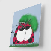 Horloge Carrée Les amis rares Ladybug et Caterpillar (Angle)