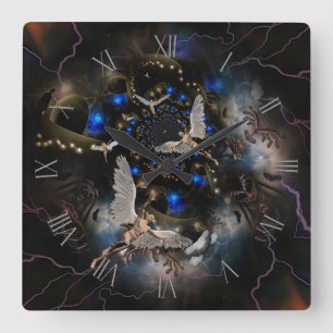 Horloge Carrée Les anges dans le tunnel des âmes
