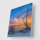 Horloge Carrée Les arbres d'amant (Angle)