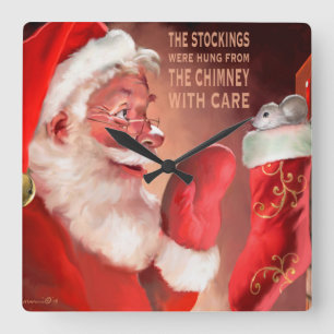 Horloge Carrée Les bas ont été accrochés par le c