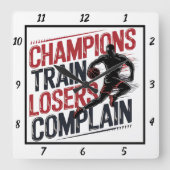 Horloge Carrée Les Champions Train Utilisateurs Plaindre Basketba (Recto)