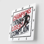 Horloge Carrée Les Champions Train Utilisateurs Plaindre Basketba (Angle)