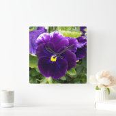 Horloge Carrée les Delights Purple Pansy, (Maison)