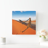Horloge Carrée Les déserts | Désert de Cheetah Savannah (Maison)