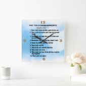 Horloge Carrée Les dix commandements (Maison)