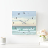 Horloge Carrée Les eaux émeraude de Destin (Maison)