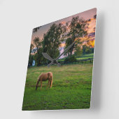 Horloge Carrée Les Etats-Unis, Lexington, Kentucky. Cheval (Angle)