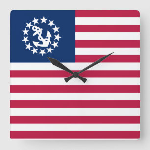Horloge Carrée Les Etats-Unis nautiques naviguant le drapeau