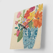 Horloge Carrée Les fleurs du printemps I (Angle)