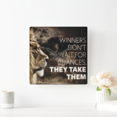 Horloge Carrée Les gagnants ont des chances - Motivationnel (Maison)