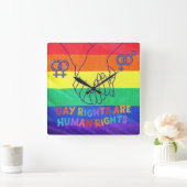 Horloge Carrée Les gays ont des droits (Maison)