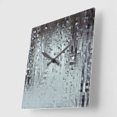Horloge Carrée Les gouttelettes abstraites modernes métalliques (Angle)