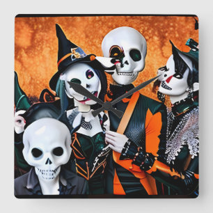 Horloge Carrée Les irréductibles d'Halloween