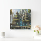 Horloge Carrée Les mondes elven (Maison)