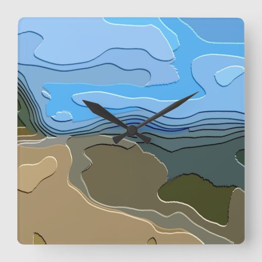 HORLOGE CARRÉE LES MONTAGNES (Recto)