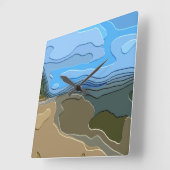 HORLOGE CARRÉE LES MONTAGNES (Angle)