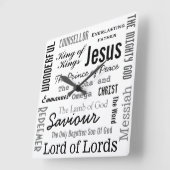 Horloge Carrée Les noms de Jésus toile Imprimer (Angle)