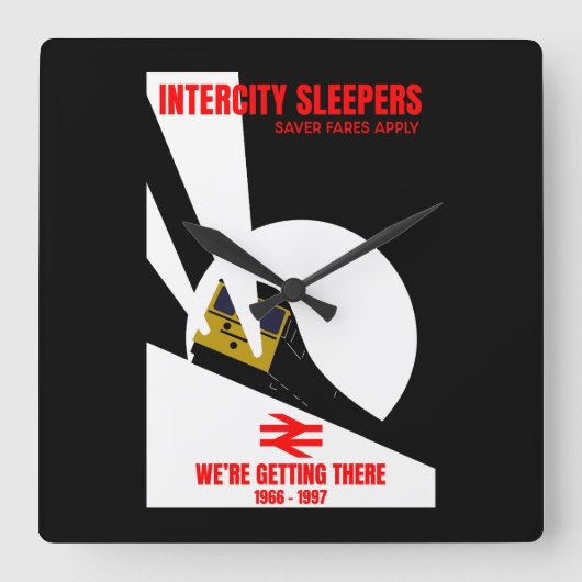 Horloge Carrée Les passionnés de train ferroviaire britannique (Recto)