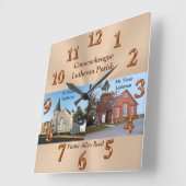 Horloge Carrée Les Pasteurs apprécient les cadeaux avec photo et  (Angle)