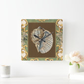 Horloge Carrée Les petites coquilles de sirène (Maison)