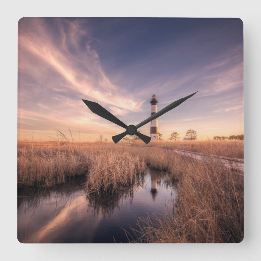 Horloge Carrée Les phares | Bodie Island Outerbanks (Recto)
