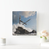 Horloge Carrée Les phares | Phare Avec Vagues De Crise (Maison)