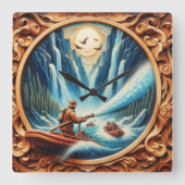 Horloge Carrée Les pompiers ont chargé sur leur bateau (Recto)