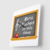 Horloge Carrée Les professeurs de musique sont vraiment # dièse (Angle)