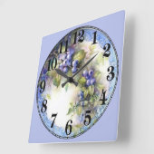 Horloge Carrée Les raisins sur une vigne (Angle)