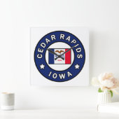 Horloge Carrée Les rapides de cèdre Iowa (Maison)