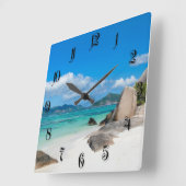 Horloge Carrée Les Seychelles (Angle)