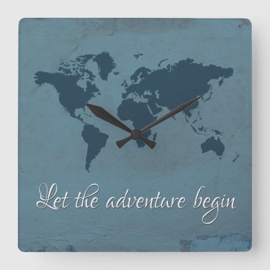 Horloge Carrée Let the adventure begin (Recto)