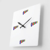 Horloge Carrée LET's TELL TIME "CHRISTMAS LIGHTS" CLOCK (Angle)