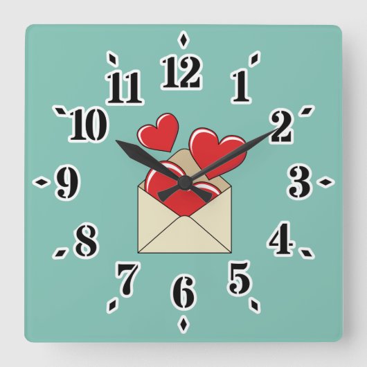 Horloge Carrée Lettre de love (Recto)