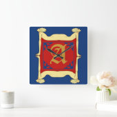 Horloge Carrée Lettre d'horloge initiale face, modifier la lettre (Maison)