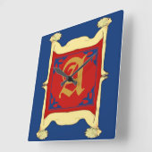 Horloge Carrée Lettre d'horloge initiale face, modifier la lettre (Angle)