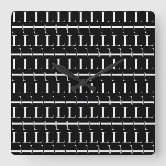 Horloge Carrée Lettre initiale monogramme L (Recto)